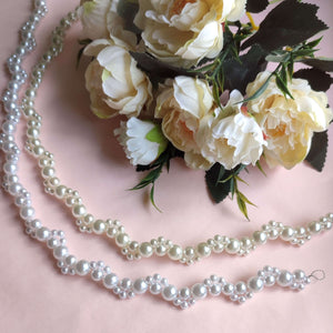 Ceinture élégante en perles nacrées pour robe de mariage en blanc et ivoire