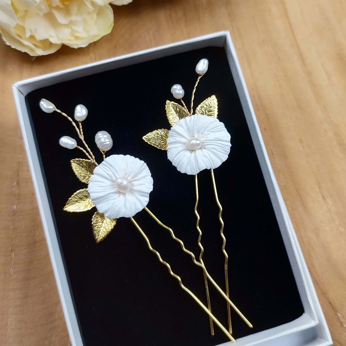 Barrettes De Mariage 2 Pièces Accessoires Épingles À Cheveux Dorées Et