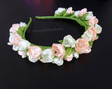 Charger l&#39;image dans la galerie, Serre-tête fleurs crocus, Bandeau fleurs mariage champêtre, Diadème floral