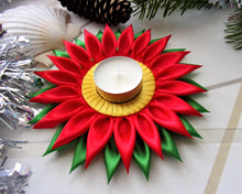 Charger l&#39;image dans la galerie, Bougeoir de Noël couleurs traditionnelles, Porte-bougie, Décoration table de fête