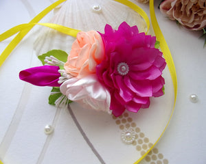 Barrette française florale pour mariage champêtre, Pince cheveux fleurs