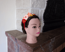 Charger l'image dans la galerie, Serre-tête kanzashi fleurs d'automne, Bandeau cheveux fleurs en satin, Diadème mariage champêtre