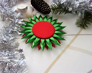 Bougeoir de Noël couleurs traditionnelles, Porte-bougie, Décoration table de fête