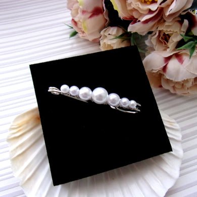 Epingle broche attache-traîne minimaliste en perles pour robe de mariée 
