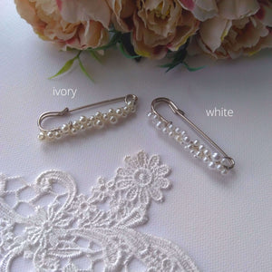 Epingle broche attache-traîne perles en vrac pour robe de mariée