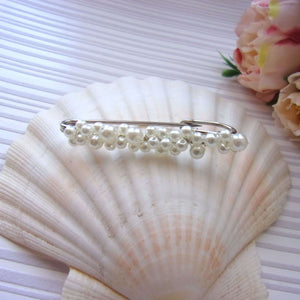 Epingle broche attache-traîne perles en vrac pour robe de mariée