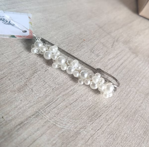 Epingle broche attache-traîne avec perles en vrac pour robe de mariée