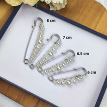 Charger l&#39;image dans la galerie, Epingle broche attache-traîne minimaliste en perles pour robe de mariée en 4 dimensions différentes