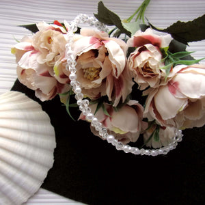 Headband mariage classique en perles nacrées et cristal transparent
