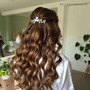 Petit bijou de cheveux floral en porcelaine froide blanche pour coiffure raffinée de mariage