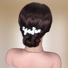 Charger l&#39;image dans la galerie, Clip à cheveux avec fleurs blanches en porcelaine froide pour coiffure de mariage