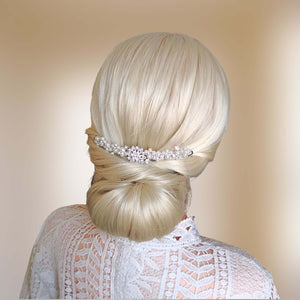 petit ornement de cheveux polyvalent d'arrière-tête ou chignon en perles et strass pour coiffure de mariage ou soirée