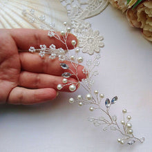Charger l&#39;image dans la galerie, bijou de cheveux latéral en perles, perles de rocaille et strass pour mariage bohème ou champêtre