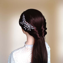 Charger l&#39;image dans la galerie, Bijou de cheveux Peigne en cristaux de strass long pour coiffure de mariage ou soirée