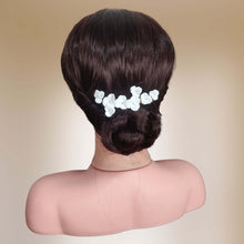 Charger l&#39;image dans la galerie, Clip à cheveux avec fleurs blanches en porcelaine froide pour coiffure de mariage