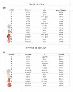 Grille des options de couleurs proposées