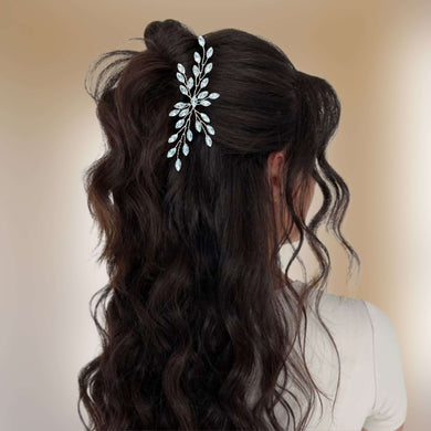 large épingle à cheveux en strass transparent pour coiffure de mariage ou soirée