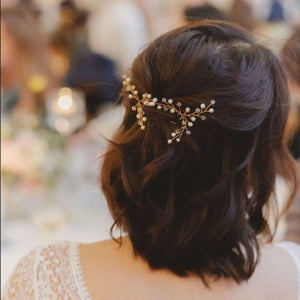 épingles à chignon en perles nacrées et cristal transparent, bijou de cheveux pariage bohème romantique