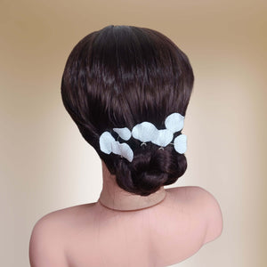 Lot d'épingles à cheveux feuilles blanches en porcelaine froide pour coiffure de mariage