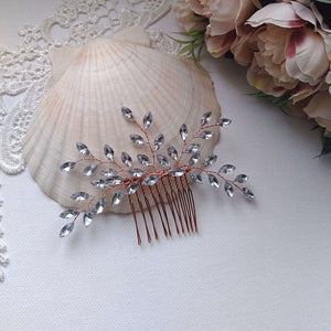 Bijou de cheveux Peigne en cristaux de strass long pour coiffure de mariage ou soirée