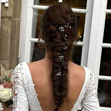 Vigne de cheveux longs avec perles de rocaille imitation gypsophile pour mariage bohème