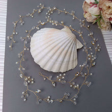 Charger l&#39;image dans la galerie, vigne de cheveux extra longue en perles et cristal pour mariage romantique bohème