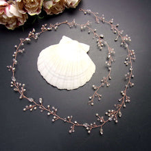 Charger l&#39;image dans la galerie, bijou de cheveux longs vigne de perles et cristaux pour mariée bohème