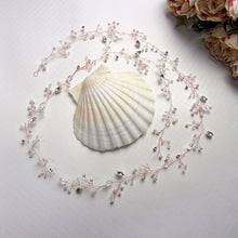 Charger l&#39;image dans la galerie, bandeau de cheveux pour coiffure de mariage bohème romantique en perles et cristal