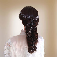 Charger l&#39;image dans la galerie, vigne de cheveux longue en forme de Y avec perles et cristal pour coiffure de sirène ou tresse bohème