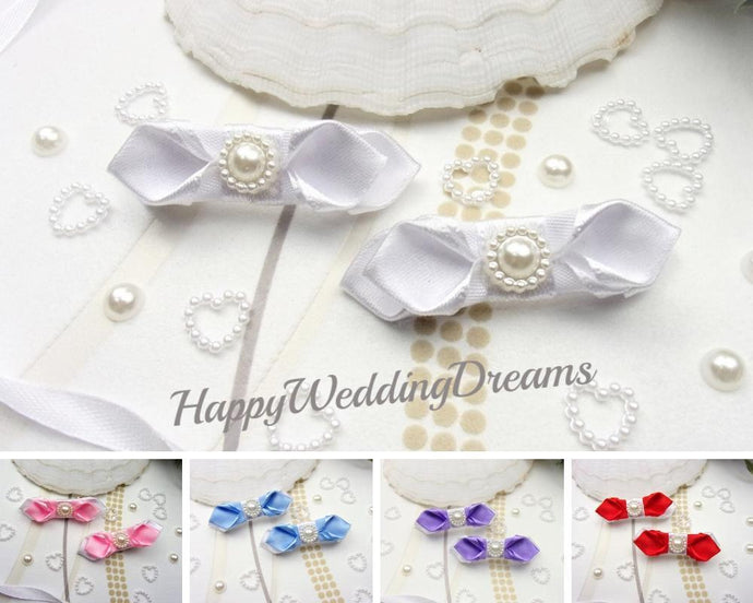 Lot de 2 barrettes ou élastiques à cheveux pour petites filles pour mariages, baptême, communion ou autre occasion spéciale
