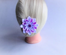 Charger l&#39;image dans la galerie, Pince à cheveux fleur en satin 4 couleurs au choix, Barrette à cheveux fille/femme