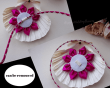 Charger l&#39;image dans la galerie, Serre-tête fille fleur kanzashi ultra violet, Bandeau cheveux fleur en satin, Diadème