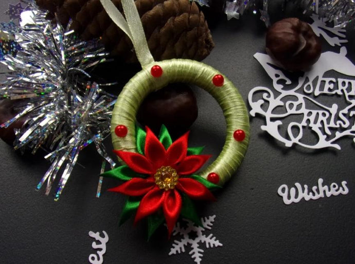 Ornement de Noël Poinsettia, Suspension pour sapin étoile de Noël, Décoration Réveillon