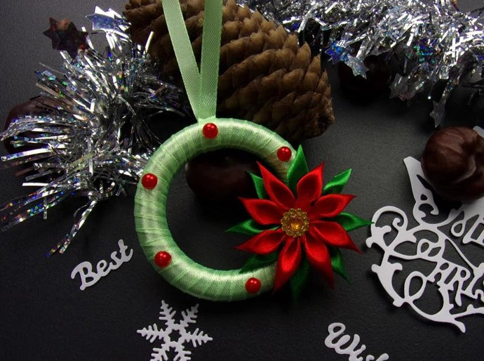 Suspension pour sapin Poinsettia, Ornement de Noël, Décoration Réveillon étoile de Noël