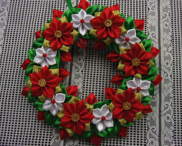 Couronne de porte, Couronne murale de Noël couleurs traditionnelles, Décoration d'intérieur