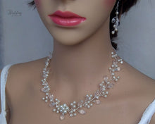 Charger l&#39;image dans la galerie, Parure de mariage romantique en perles et cristal, Parure de mariée, Bijoux mariage