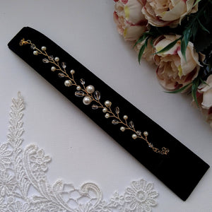 Bracelet de mariage bohème en perles et cristal, Bracelet de mariée, Bijou mariage