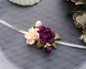 Bracelet de mariage fleurs champêtres, Corsage de poignet demoiselle d'honneur