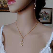 Charger l&#39;image dans la galerie, Parure de mariage en perles d&#39;eau douce, Bijoux de mariée en perles naturelles