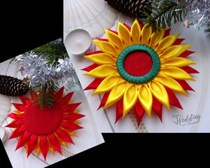 Décoration table de Noël, Porte-bougie, Bougeoir de Noël en jaune, rouge et vert