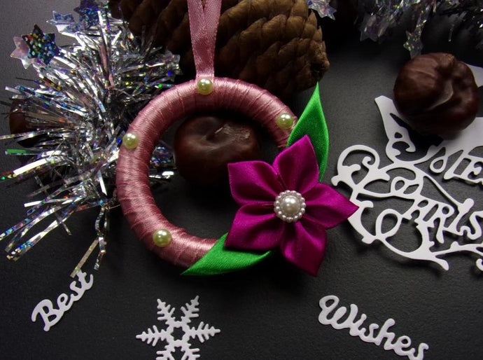 Suspension pour sapin en mauve et violet, Décoration Réveillon, Ornement de Noël